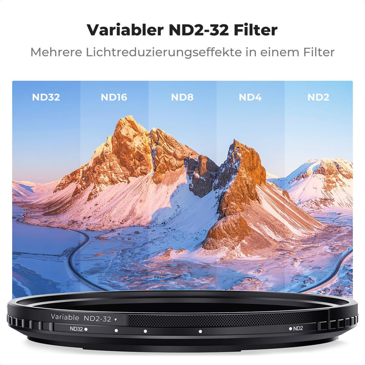 K&F Concept ND Filter 72mm Magnetischer Variabler Graufilter ND2-32 (1-5 Stop) Neutral Graufilter mi