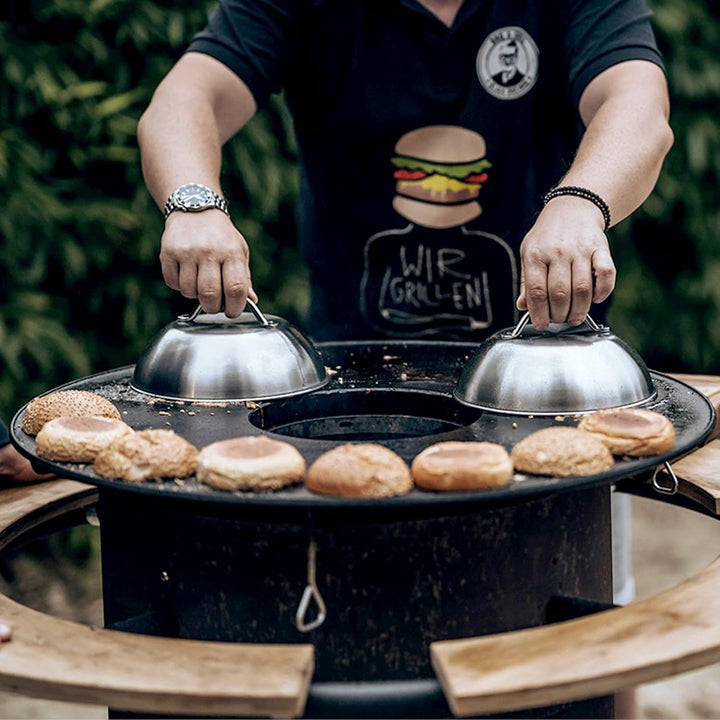 MOESTA-BBQ 19318 XL BurgerCover 2er Set - Schmelzglocke für Cheeseburger - Schmelz- und Abdeckhaube