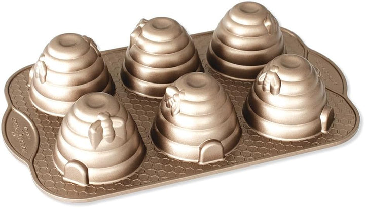 Nordic Ware 90777 Beehive Törtchen Pfanne, Aluminium, Gold