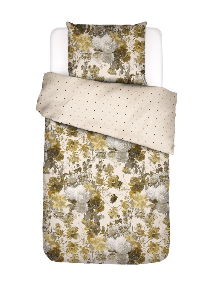 ESSENZA Bettwäsche Maily Blumen Baumwollsatin Olive, 155x220 + 1 x 80x80 cm, 401298-100DE-006, 155x2