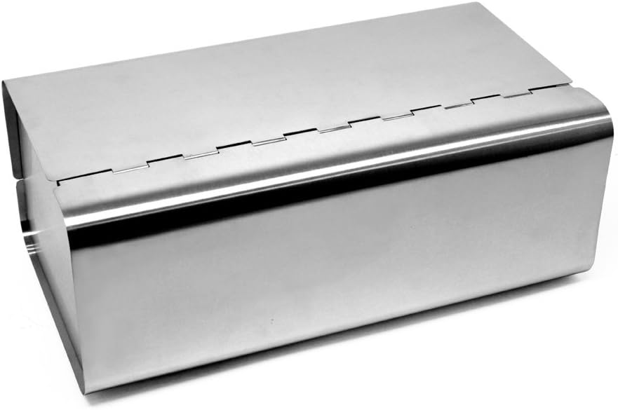 HAC24 Design Edelstahl Brotkasten Silber Metall Brotbox Brotkiste Brotbehälter Brot Kiste Box Aufbew