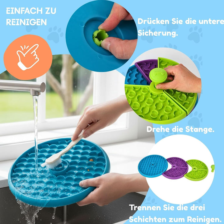 SOLDAY Hunde Slow-Feeder Hundenapf &amp; Schleckmatte – 3-lagig, Interaktiv