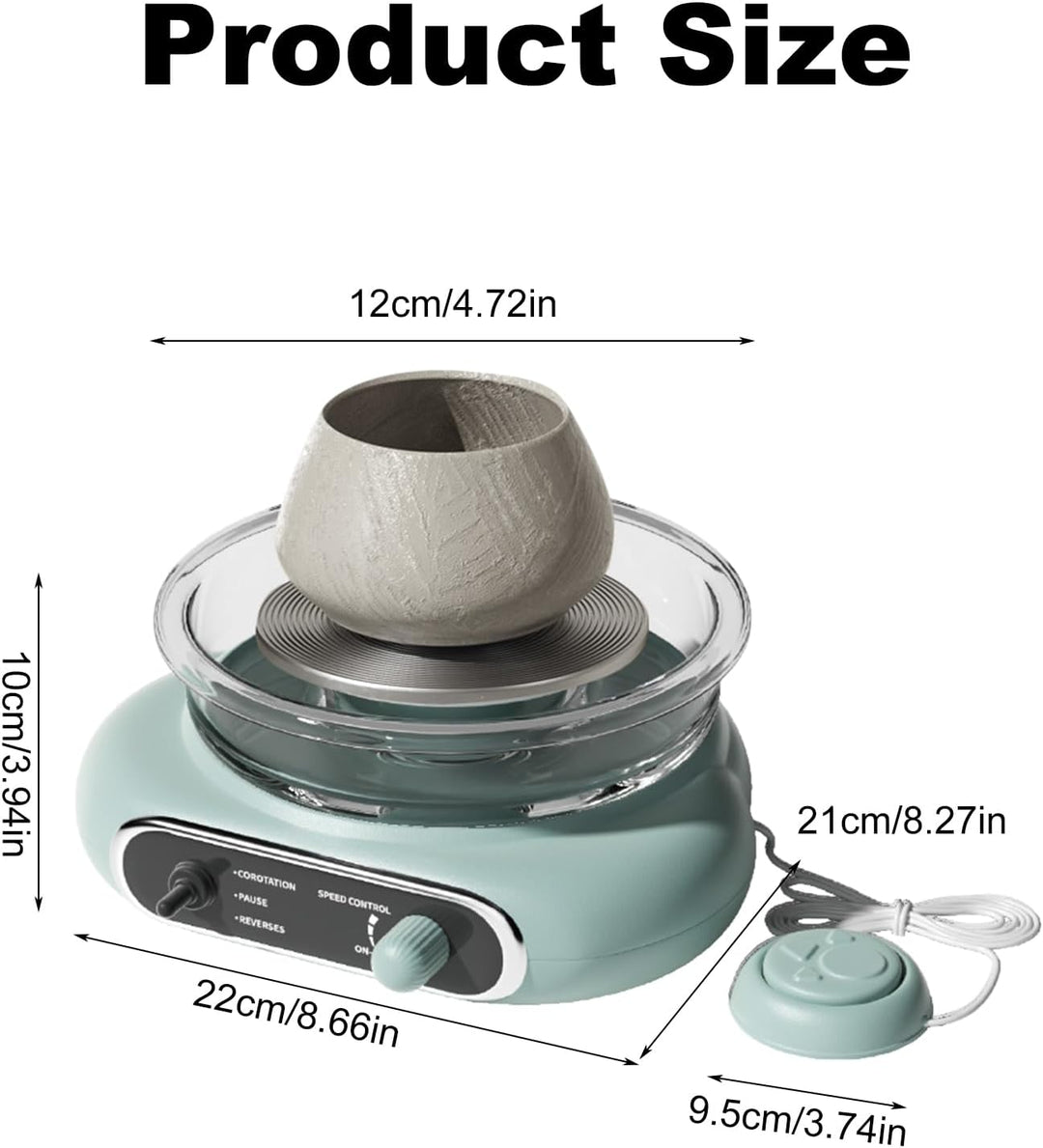 Mini-Töpferscheiben-Set, Töpferscheibe Elektrisch 12CM Drehteller, Einstellbarer Geschwindigkeitm 20