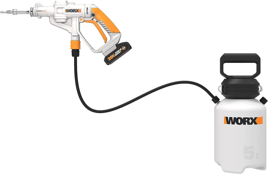 WORX 20V Akku Desinfektionssprühgerät WP651E, 5 Liter Umhängetank, Schwarz/Orange 5l