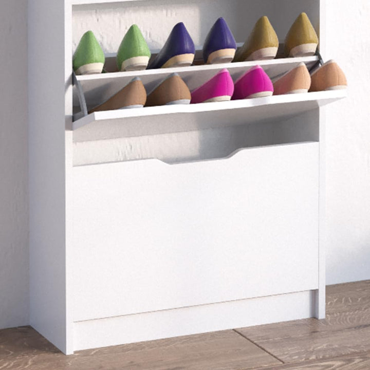 Vicco Schuhkipper Luca, Weiss, 59 x 105 cm 3 Fächer, zur Aufbewahrung von Schuhen, kombinierbar mit