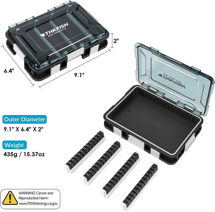 Köderbox Angeln Set, 2 Stück Angelbox 23x16x5 cm, Tackle Box Angeln mit Herausnehmbaren Trennwänden,
