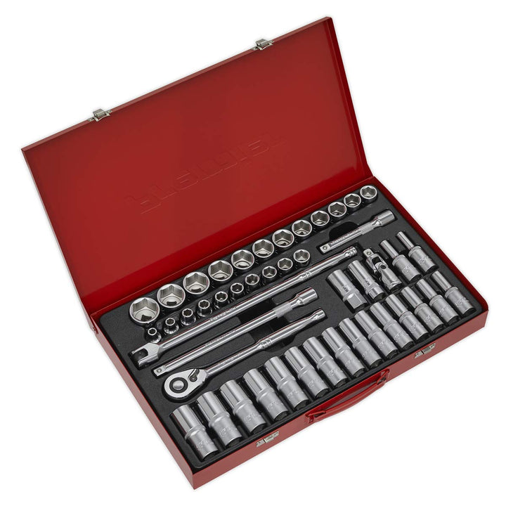 SEALEY Steckschlüssel-Satz 46pc 1/2"SQ DRIVE 6pt Walldrive« - Metrisch