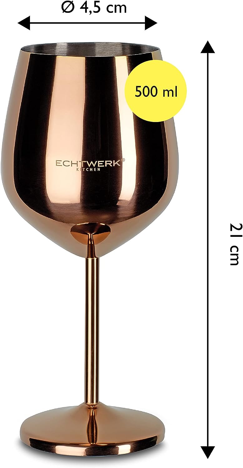 ECHTWERK bruchsichere Weingläser/Weinkelche aus Edelstahl, Weinglas-Set, Rotweinglas, Weinprobe-Gläs