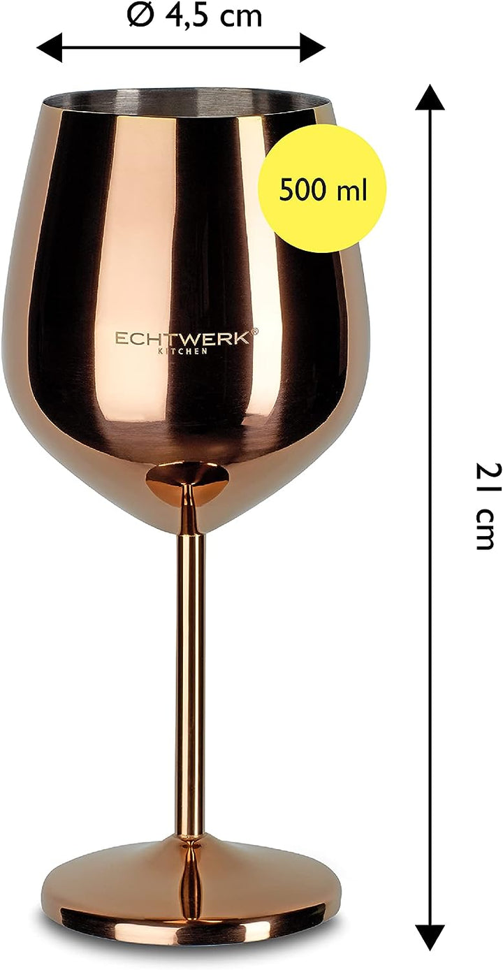 ECHTWERK bruchsichere Weingläser/Weinkelche aus Edelstahl, Weinglas-Set, Rotweinglas, Weinprobe-Gläs
