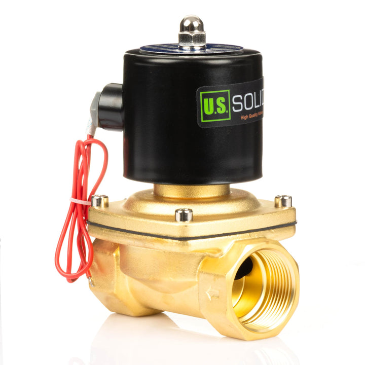 U.S. Solid 1-1/4" Messing Elektrisch Magnetventil 12V DC stromlos geschlossen VITON Wasser Luft Öl G