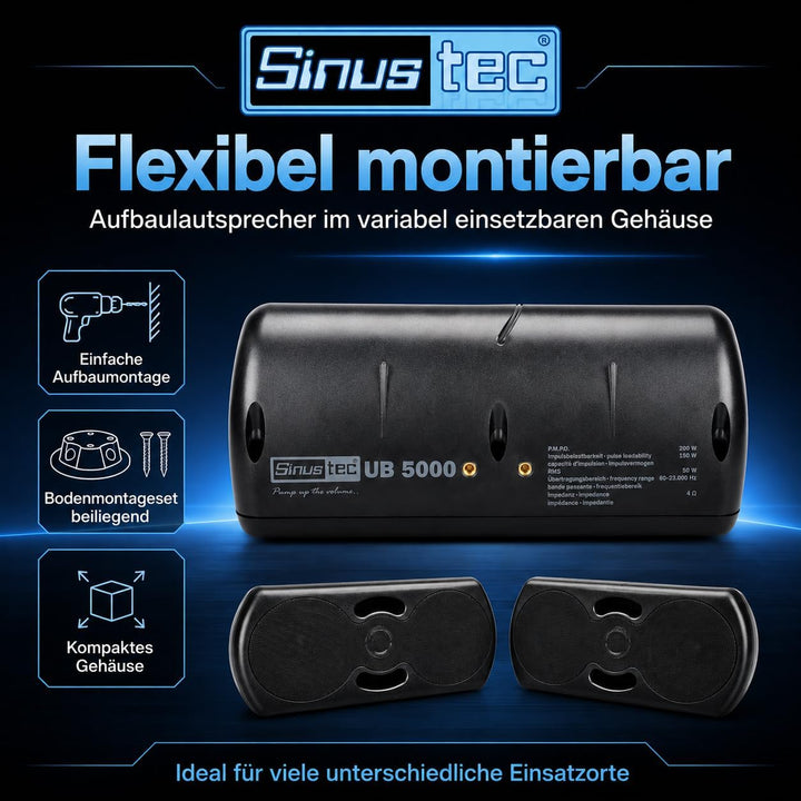 Sinustec UB-5000 Gehäuse 3-Wege Aufbaulautsprecher