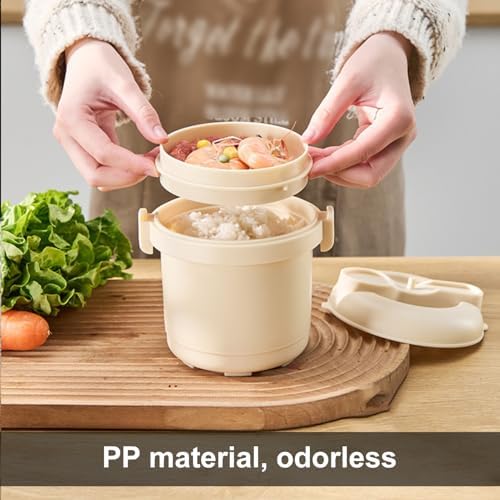 Irishom Microwave Rice Cooker Makes, Mini Reiskocher für Sushi Reis, Mikrowellen Reiskocher mit Deck