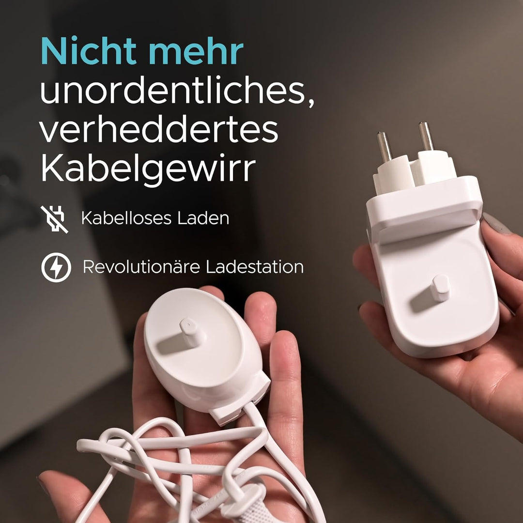 ProofVision Elektrisches Zahnbürsten-Wandladegerät für EU-Steckdose für Oral-B/Braun Modellen (ausse