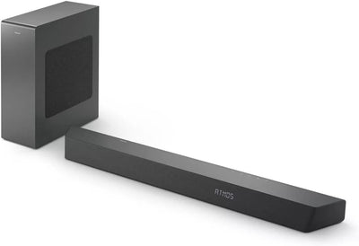 Philips TAB8507/10 Soundbar 3.1 Kabelloser Subwoofer, Dolby Atmos, Cinematiischer Sound, HDMI eARC,