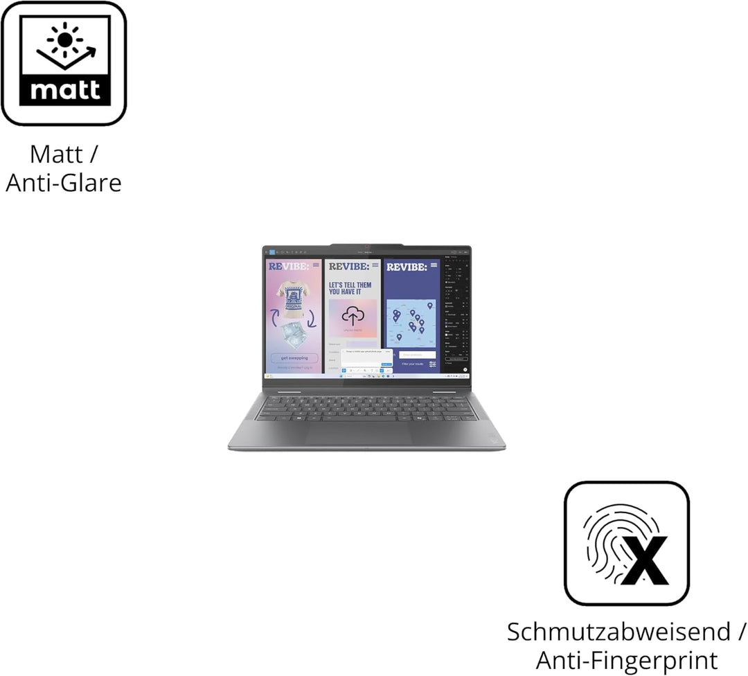 dipos I 2x Schutzfolie matt passend für Lenovo Yoga 7 2in1 14ILL10 Folie Displayschutzfolie, Ultra-D