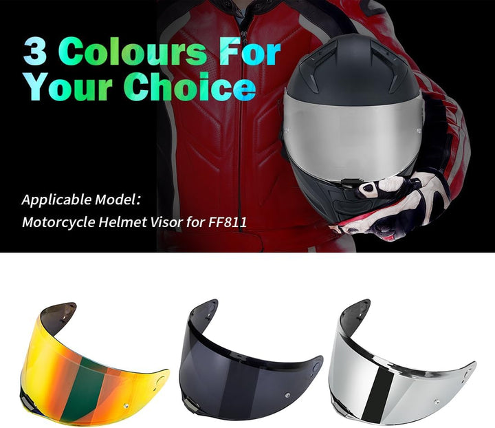 VCOROS Motorradhelm Visier,Helmvisier für LS2 FF811/vector 2/Citation II,Motorrad Windschutz Helm Ob