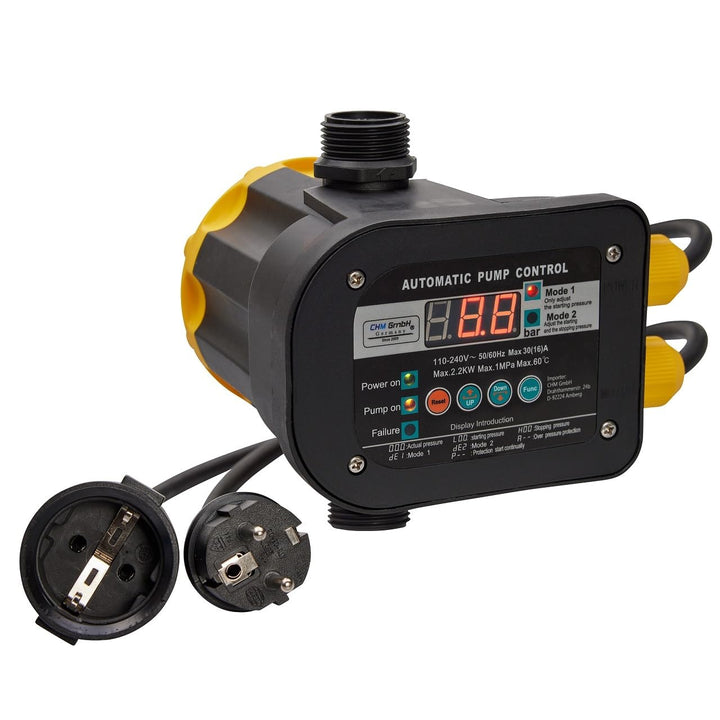 CHM GmbH® Digitale einstellbare Pumpensteuerung bis 2,2 kW und 8 Bar Druckschalter, Druckwächter Ein