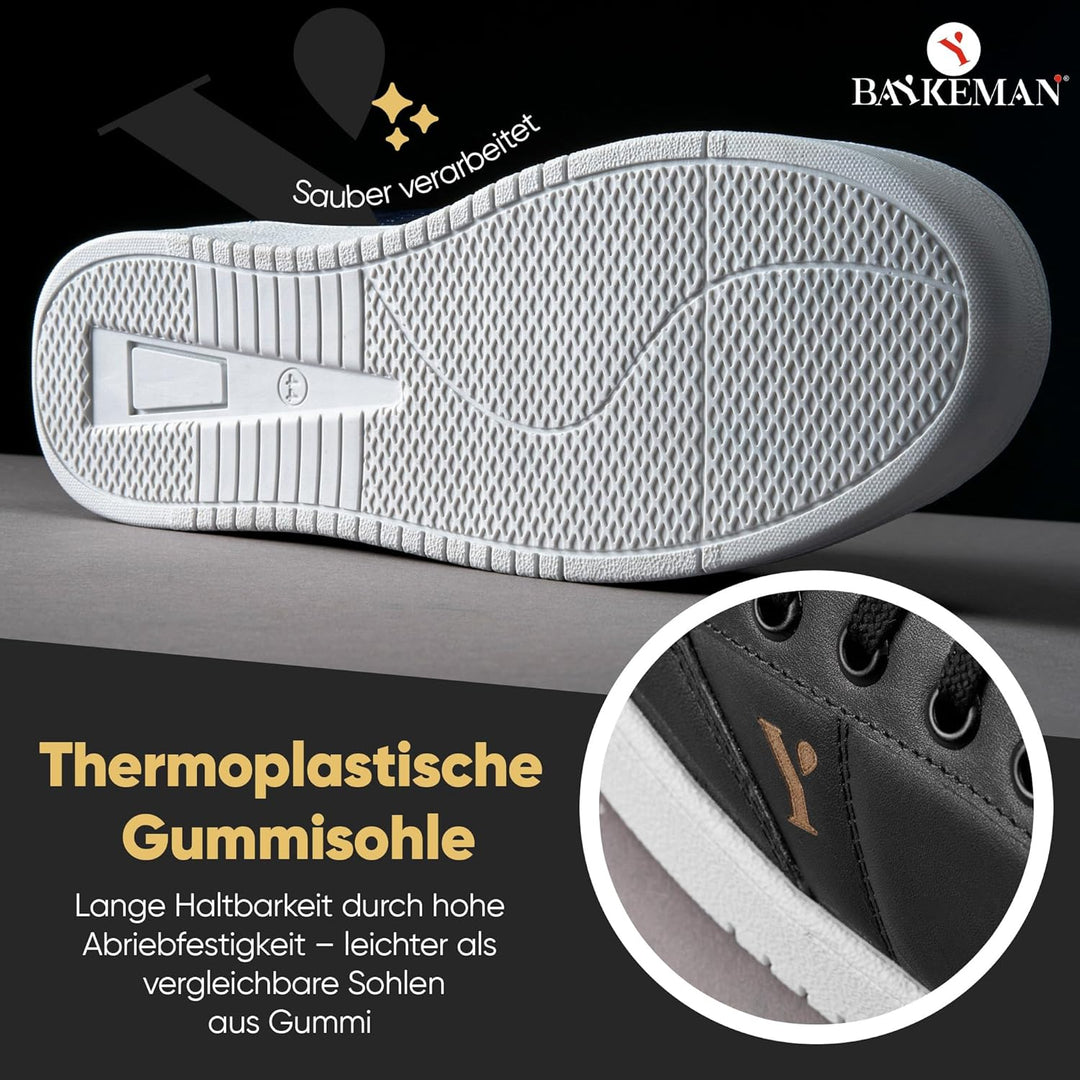 BAYKEMAN - Sneaker aus echtem Leder Unisex für Herren Damen Jungen Mädchen - sehr hochwertige, komfo
