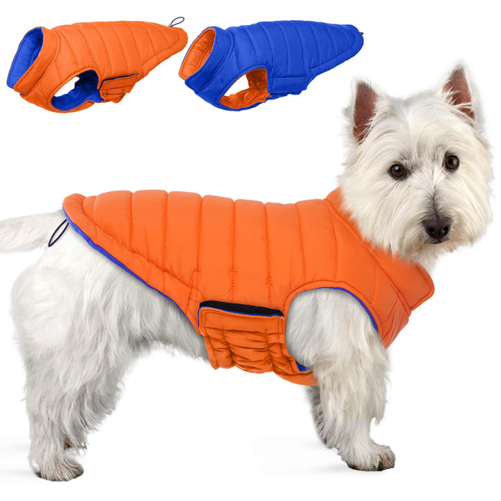Lelepet Hundemantel Winter Jacke für Kleine Hunde, Wasserdicht Warmer Hunde Winterjacke, Wendbarer W