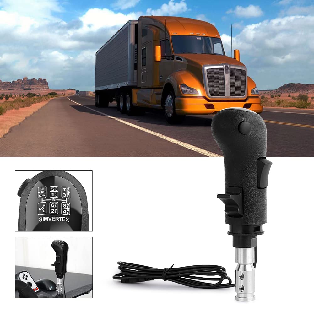 aikeec USB Shifter Knob PC, 18 Gänge PC Schalthebel Knob für Euro Truck Simulator 2 ATS ETS2, PC Tru