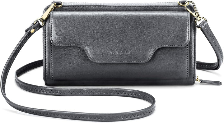 nuoku Umhängetasche Damen Klein, Tasche Damen Umhängetasche, Crossbody Bag Damen Leder mit Kreditkar