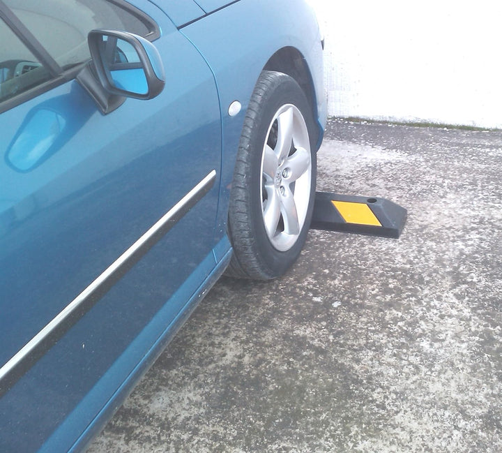 SNS SAFETY LTD Gummi Radstopp-Parkplatzbegrenzung für Parkplätze und Garagen, Farbe Schwarz-Gelb, Ab