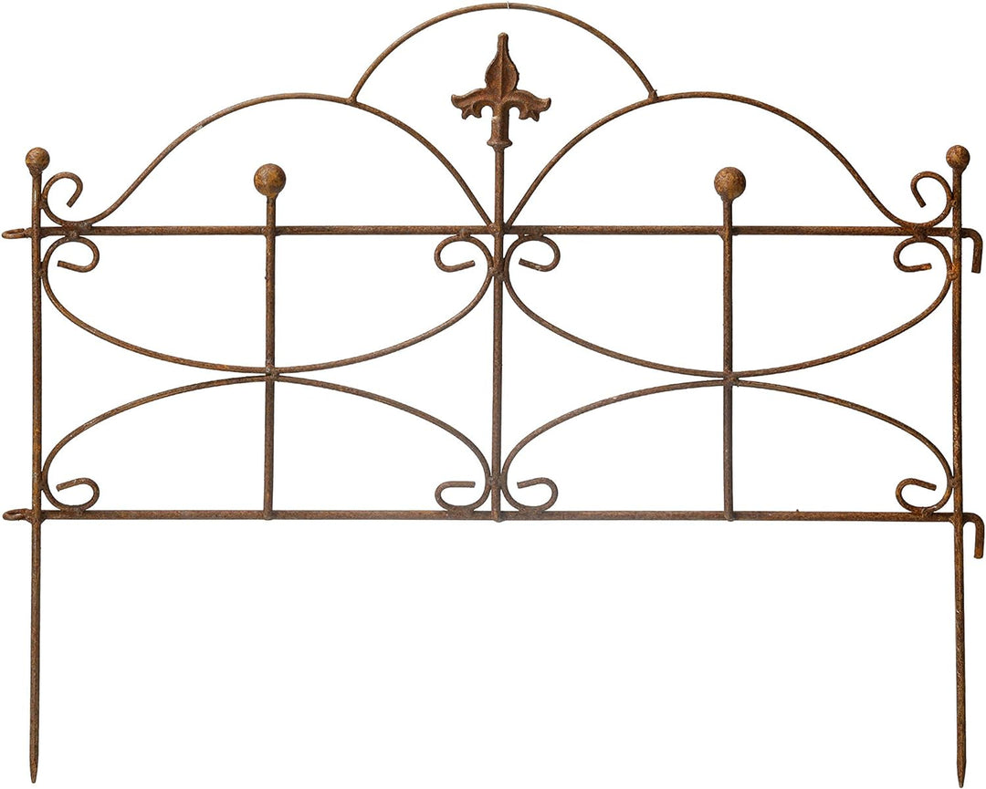 Gerry Beetzaun Gartenzaun Zaun Zaunelement Rankhilfe Metall Eisen Rost Schmetterling 46cm hoch x 60c