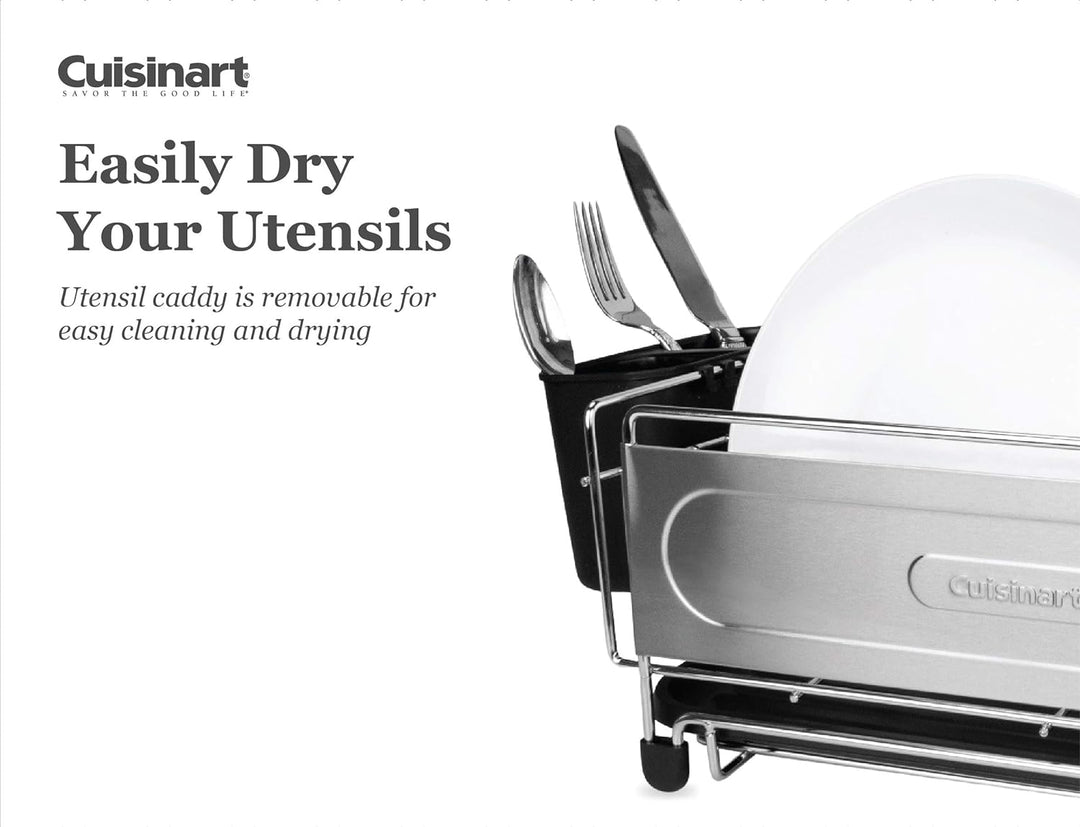 Cuisinart Abtropfgestell aus Edelstahl – inklusive Draht, Utensilienhalter, Abtropfbrett, Stielgläse