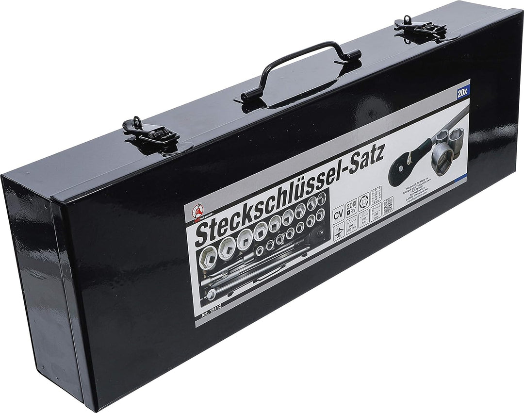 BGS Diy 15113 | Steckschlüssel-Satz | Antrieb 20 mm (3/4") | SW 19 - 50 mm | 20-tlg. 20-tlg. | Antri