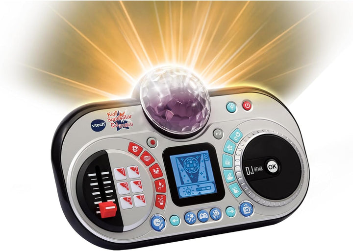 VTech Kidi Super Star DJ Studio Black – 10-in-1 Karaokespielzeug mit Mikrofon, abnehmbarem DJ-Mischp