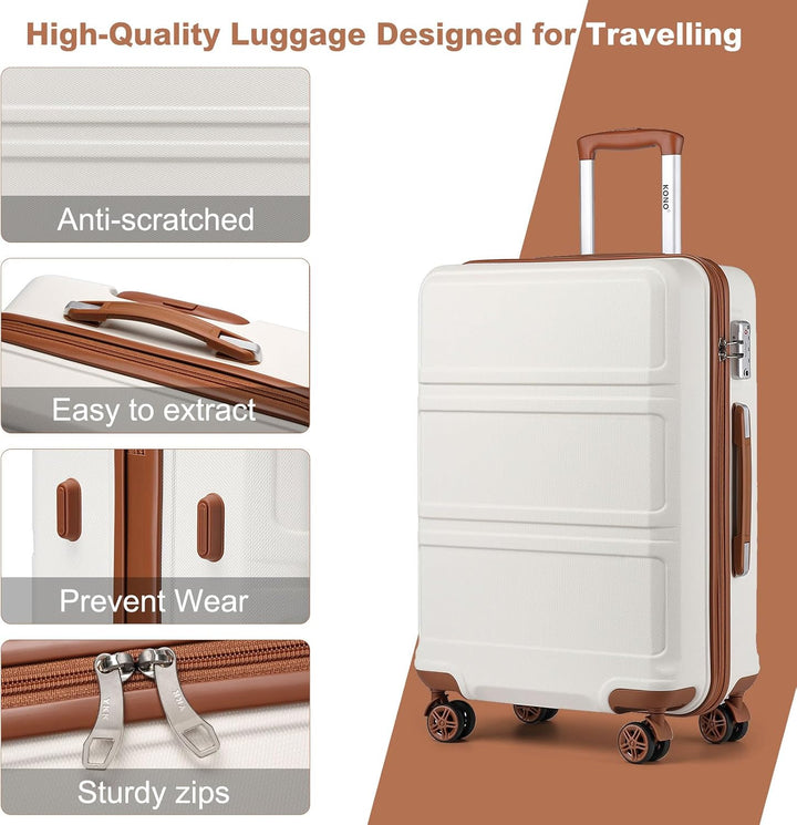 KONO Koffer Extra Grosser 32 Zoll Leicht ABS+PC Hartschalenkoffer XXL mit TSA-Schloss Reisekoffer mi