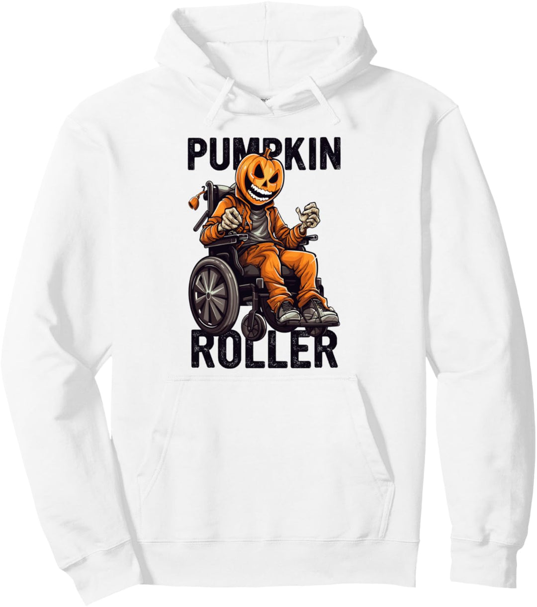 Rollstuhl Kostüm Kürbis Roller Halloween Handicap Witz Pullover Hoodie