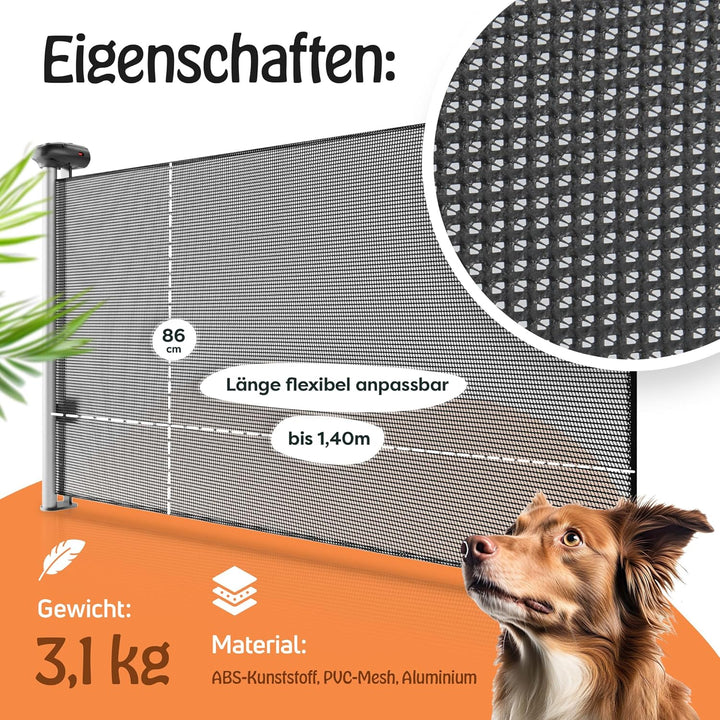 petpurry® Treppenschutzgitter Türschutzgitter - schwarz - Treppenschutzgitter ausziehbar 0-140cm - T