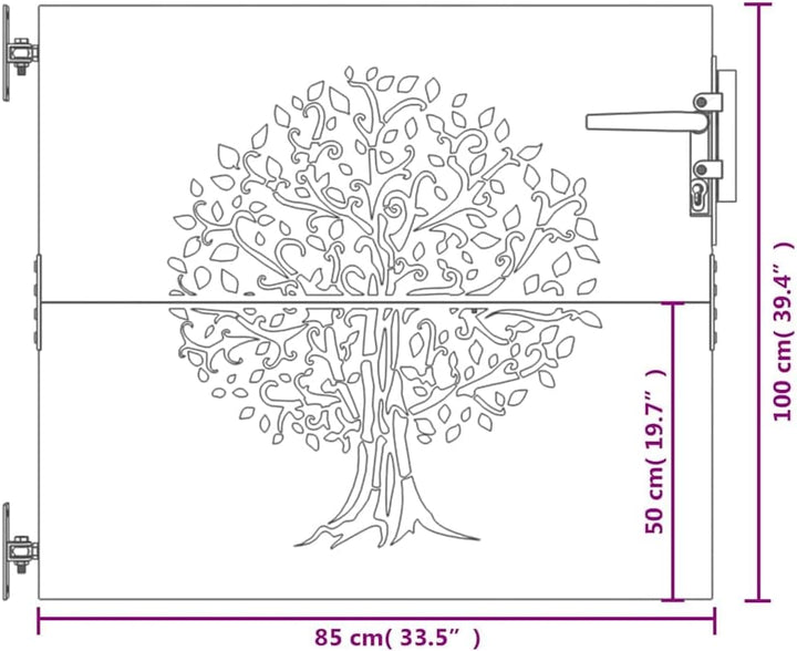 vidaXL Gartentor, Gartentür mit Bambus-Design, Abschliessbar Hoftor Eingangstor für Garten Terrasse,