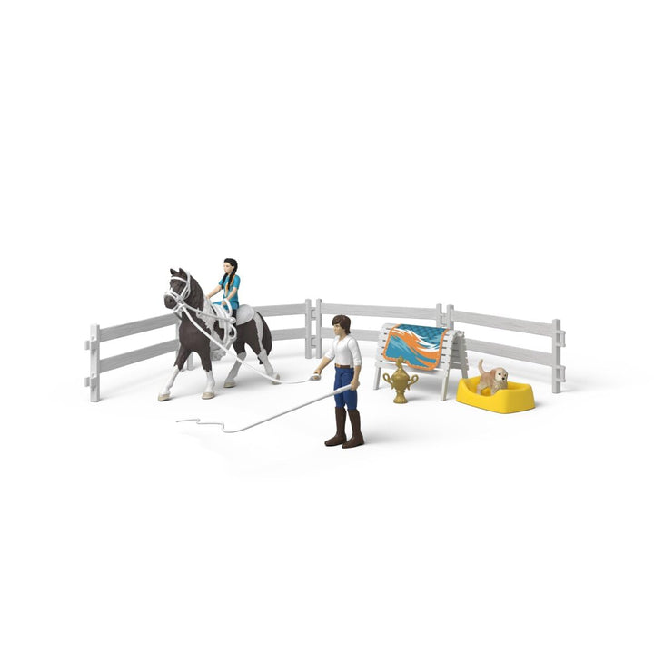 schleich Horse Club | Kim's Voltigier Set 42799 | Pferde Spielset mit Kim, Tom, Voltigierzubehör und