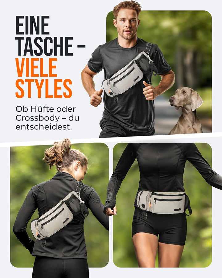 Gassi Tasche 'Atlas' - Premium Leckerlitasche für Hunde - Inkl. YKK® Zipper & Leinenhalterung - Bauc