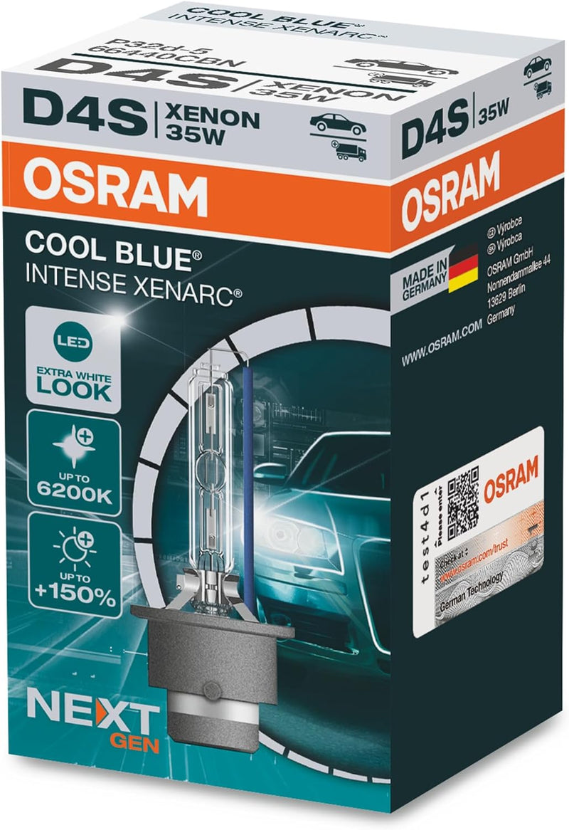 Osram Xenarc Cool Blue Intense NextGen HID-Xenon Birne - D4S - 12V/35W - pro Stück (max. 6200K) Cart