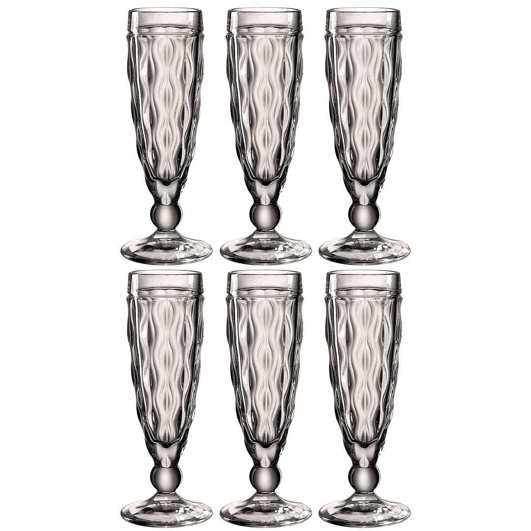 Leonardo Brindisi Sekt-Gläser 6er Set, spülmaschinenfeste Prosecco-Kelche, Champagner-Glas mit Facet
