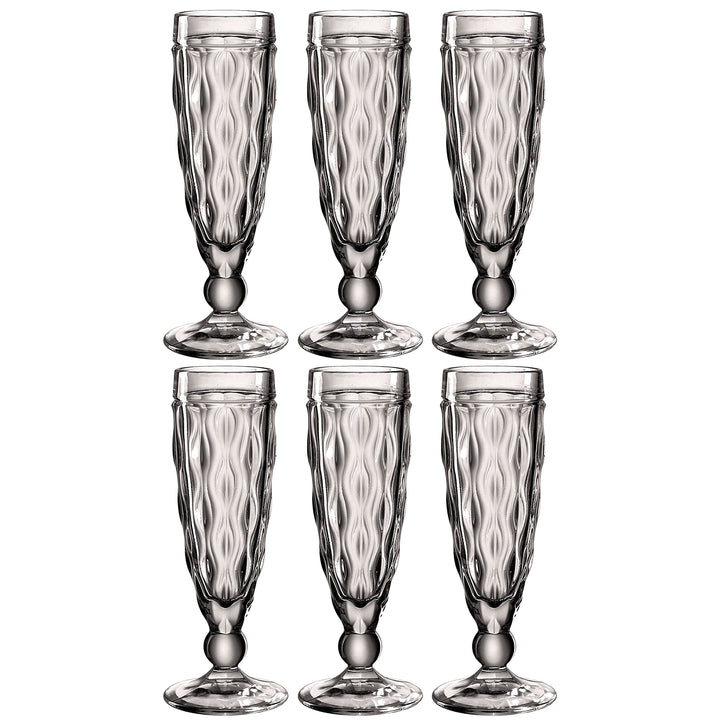 Leonardo Brindisi Sekt-Gläser 6er Set, spülmaschinenfeste Prosecco-Kelche, Champagner-Glas mit Facet
