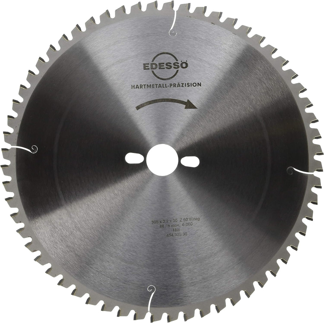 Edessö 45430530 HM-Kreissägeblatt Präzision-Spezial 2 KNL HW, Z=60 W neg, 305 x 3,2/2.2 x 30 mm, Sil
