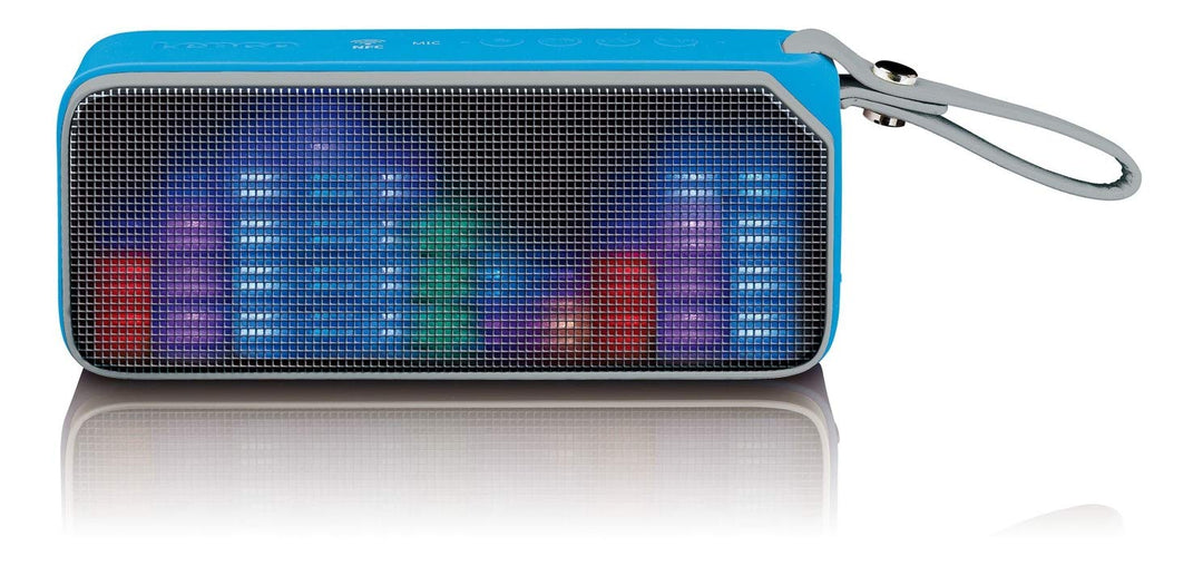 Lenco Bluetooth Lautsprecher BT-191, Tragbarer Stereo, mehrfarbige Lichteffekt, AUX, NFC, spritzwass