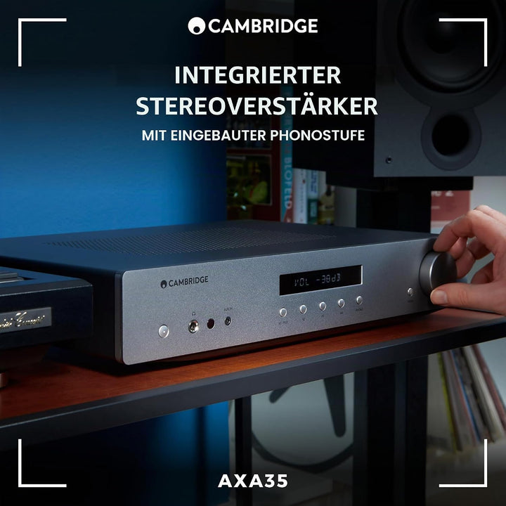 Cambridge Audio AXA35 Audio-Verstärker, 35 W, 0,01%, 82 dB, 47000 Ω, 5–50000 Hz, Klemmanschlüsse