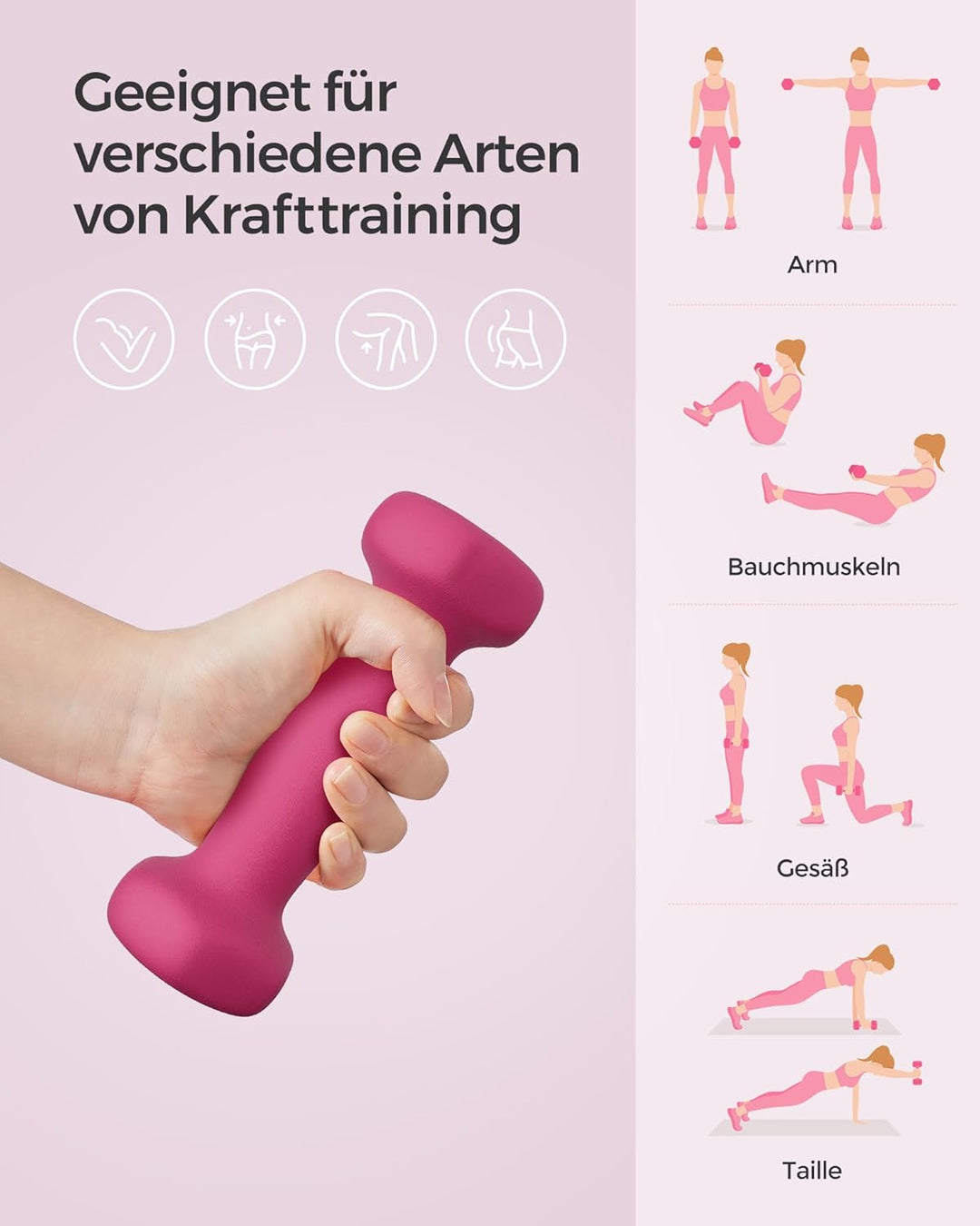 SONGMICS Hanteln, 2er Set,Hantelset, Kurzhanteln, Hexagon, Neopren-Beschichtung, Krafttraining, Work
