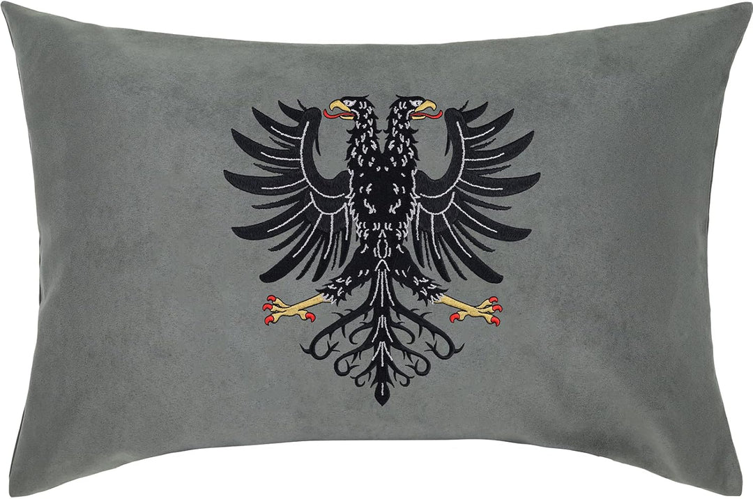 EXPRESS-STICKEREI Wappen Kissen mit Füllung Albanien Wappen Fahne Albania Flagge Dekokissen Zierkiss