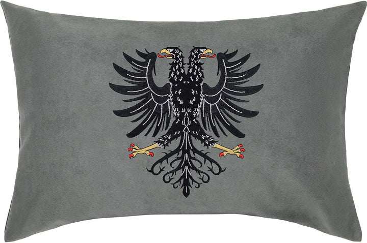 EXPRESS-STICKEREI Wappen Kissen mit Füllung Albanien Wappen Fahne Albania Flagge Dekokissen Zierkiss