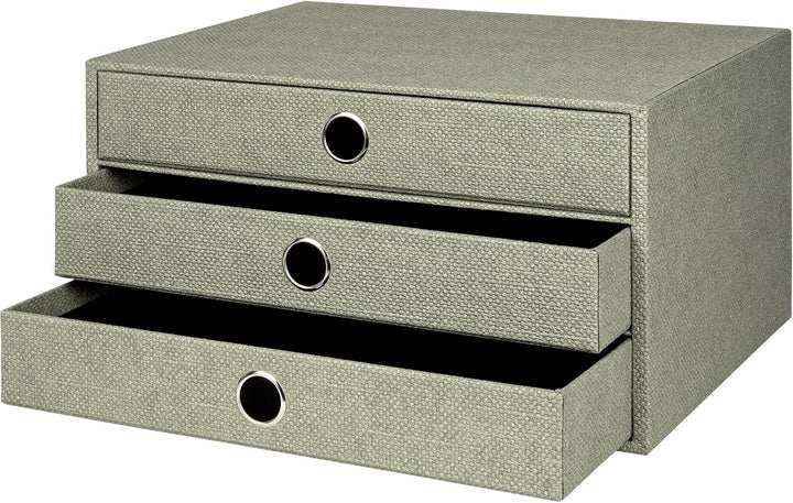 Rössler SOHO 3er Schubladenbox A4 aus Papier | Büro Organizer Schreibtisch| Schubladen Organizer Bür