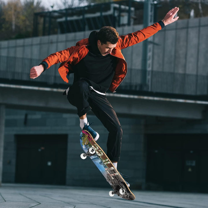 Sefulim Skateboard Adult Komplettboard 31 x 8 Zoll£¬ mit ABEC-7 Kugellager 7 Layer Ahorn f¨¹r Anf?ng