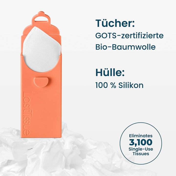 LastTissue® Taschentücher Box - Umweltfreundlich Wiederverwendbare Bio Taschentücher aus Baumwolle (