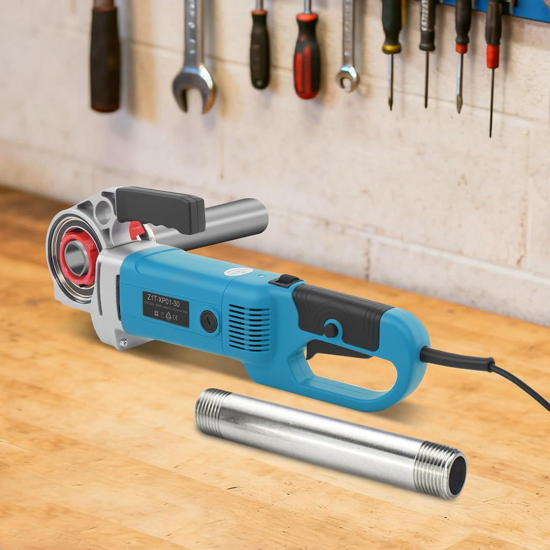 Gewindeschneidkluppe Tragbare Gewindeschneidmaschine Elektrisch 2300W Rohrgewindeschneider mit 4 Mat