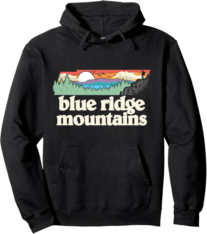 Blue Ridge Tennessee Outdoors Retro Nature Graphic Pullover Hoodie